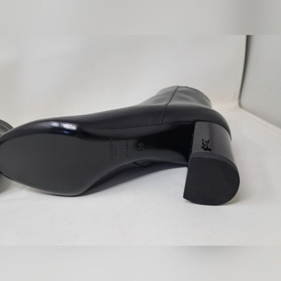 NWT Saint Laurent Paris LouLou 70 Zip Booties Ankle Boots Black Leather 38EU 8US - Picture 14 of 16